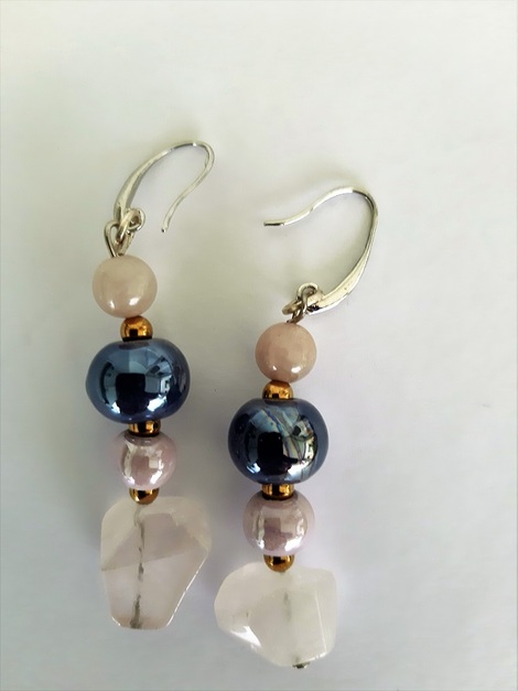 Σκουλαρίκια #Rose Quartz