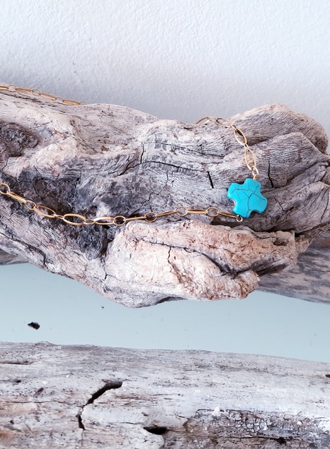 Κολιέ με σταυρό τετράγωνο Yakinthi