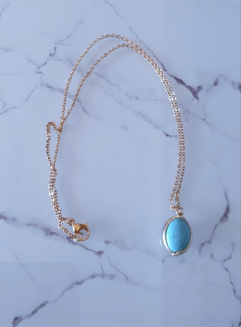 Ατσάλινο χρυσό κολιέ Santorini