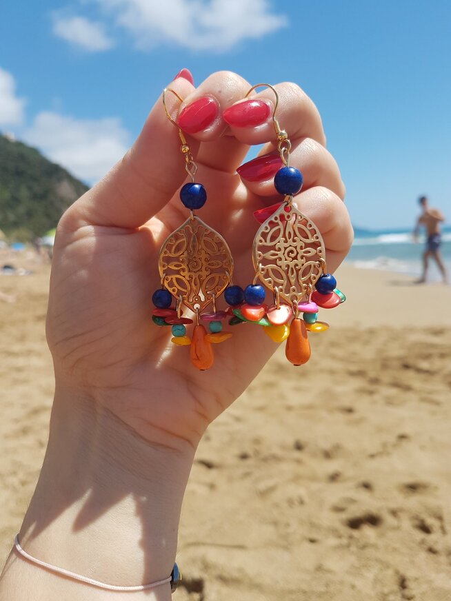 Σκουλαρικια πολύχρωμα..boho