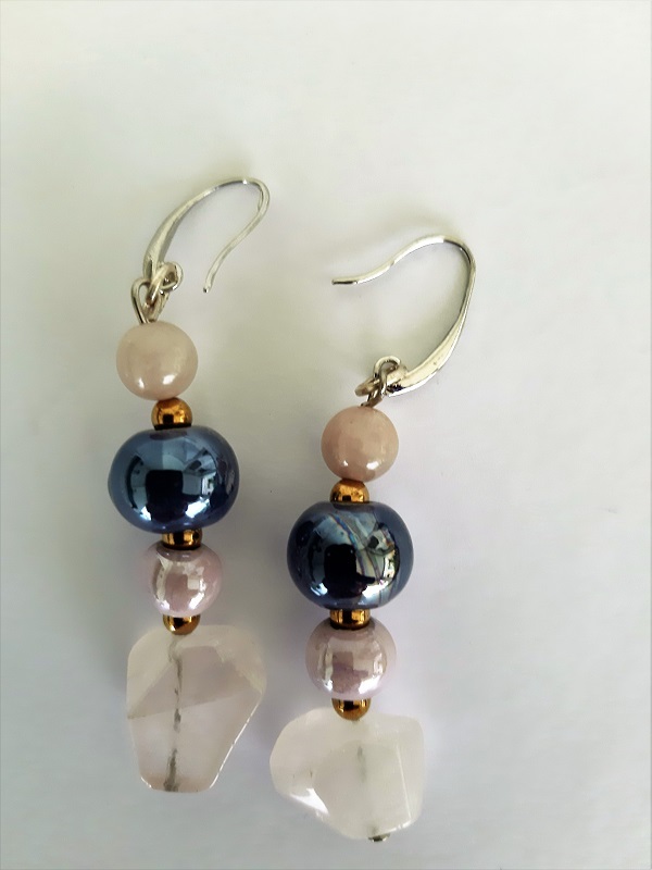 Σκουλαρίκια #Rose Quartz