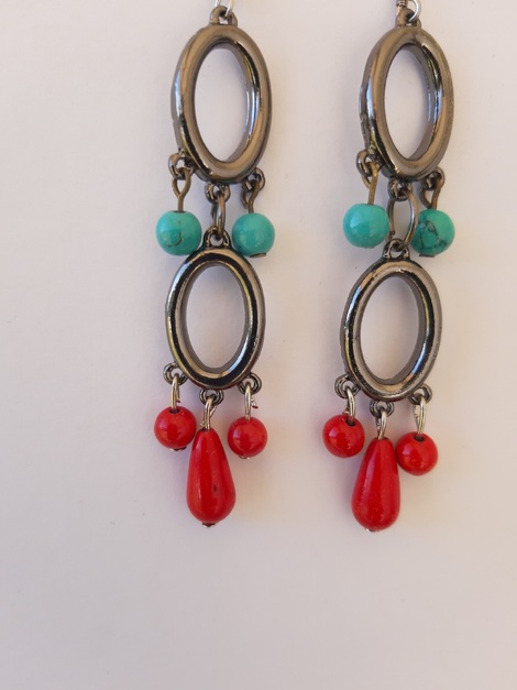 Μακριά σκουλαρίκια  με Ημιπολύτιμες πέτρες