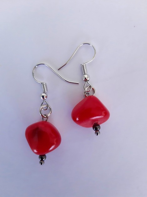 Σκουλαρίκια με κόκκινο Κοράλλι