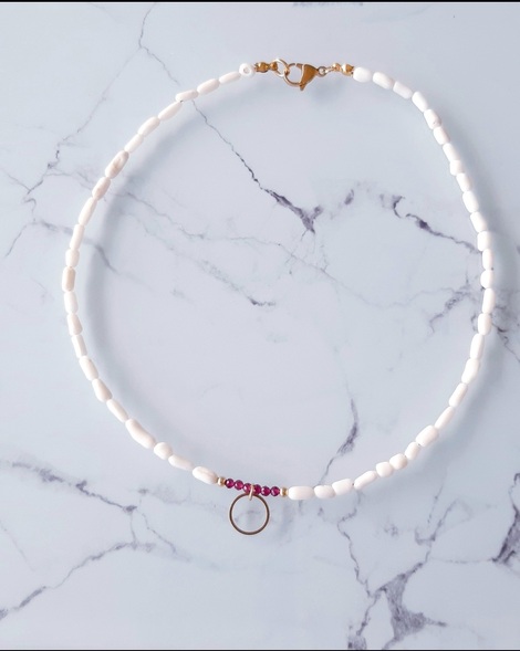 Κολιέ με λευκά κοράλλια Donousa